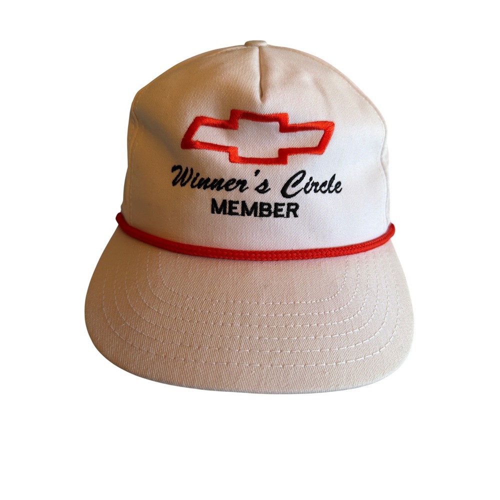 Chevrolet Winner's Circle Member Snapback Hat White Red Logo Adjustable One Size
